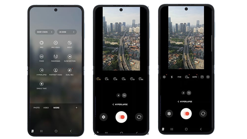 Eksplorasi Kreativitas dengan Galaxy Z Flip6: 3 Ide Konten Unik untuk Media Sosial 10 step untuk bisa mengakses fitur hyperlapse yang tersedia di kamera Galaxy Z Flip6