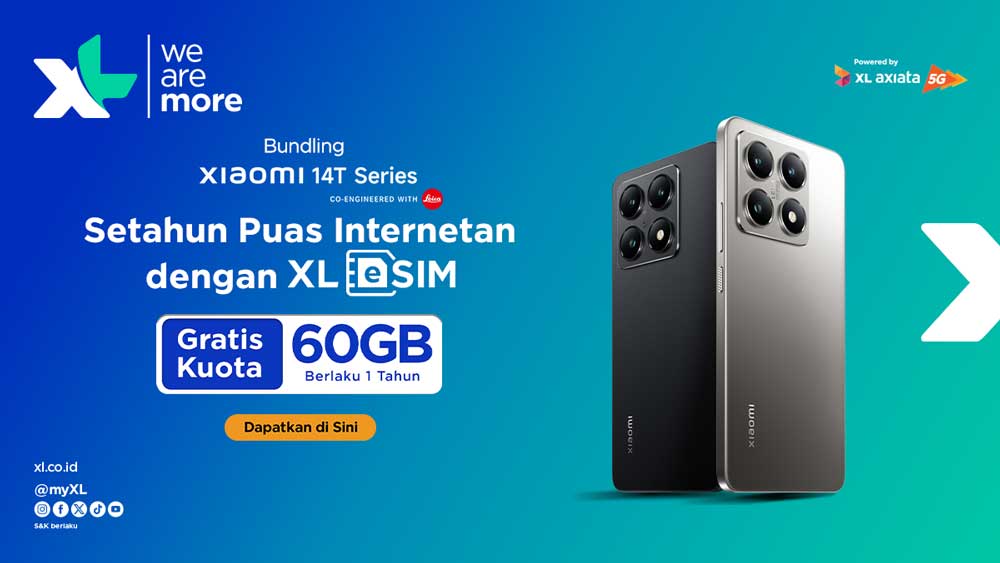 XL Axiata Hadirkan Bundling eSIM dengan Xiaomi 14T Series, Nikmati Kuota 60GB 10 XL Axiata Hadirkan Bundling eSIM dengan Xiaomi 14T Series, Nikmati Kuota 60GB Selama Setahun