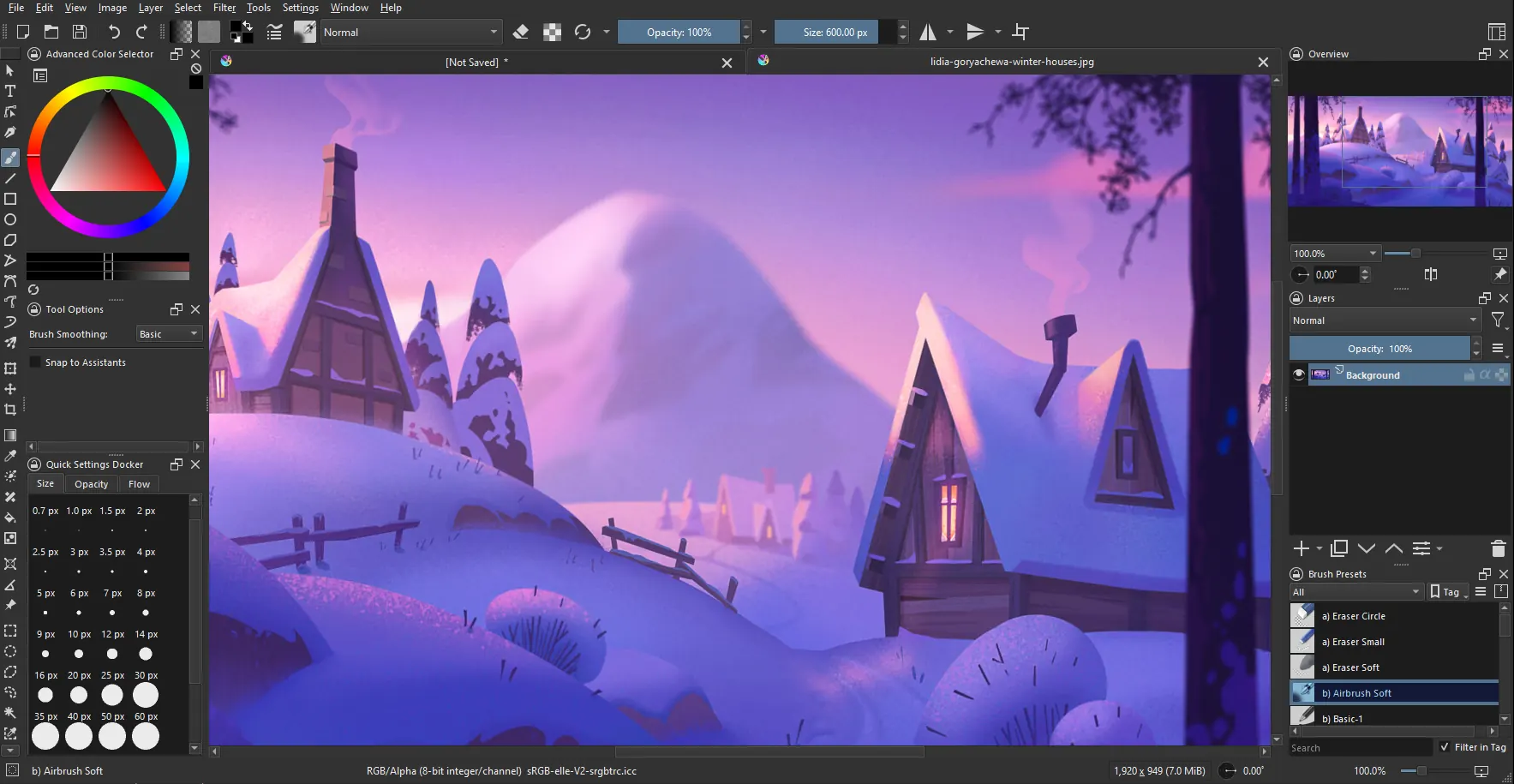 Alternatif Adobe Photoshop: 5 Aplikasi Gratis & Terjangkau untuk Desainer Grafis Pemula 11 Tampilan aplikasi Krita.