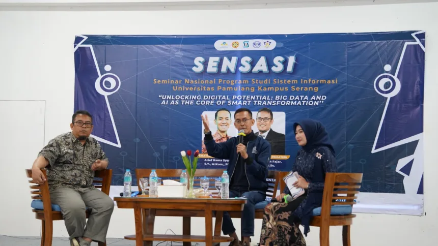 Seminar big data dan AI Unpam Serang menghadirkan praktisi industri untuk membahas peran data dan kecerdasan buatan dalam transformasi digital.