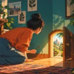 Ilustrasi Alice in Wonderland tentang keberanian menghadapi ketidakpastian